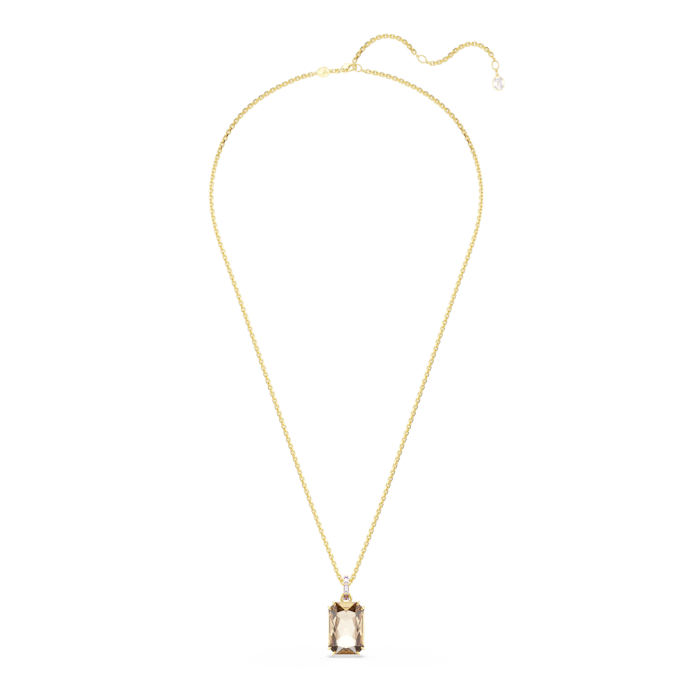 Collana con Pendente Swarovski Millenia Taglio ottagonale Caramello Finitura oro 18 Kt