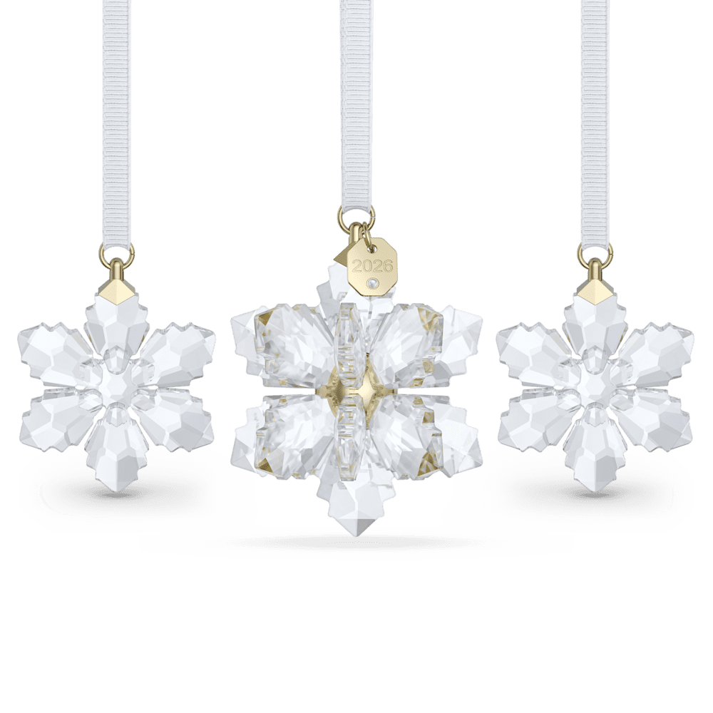 Set Decorazioni Natalizie Swarovski Annual Edition 3D 2026, Bianco