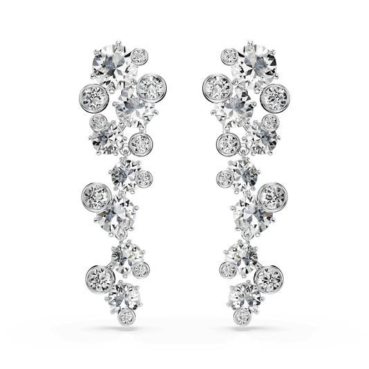Orecchini Pendenti Swarovski Constella Taglio misto Bianchi Placcato Rodio