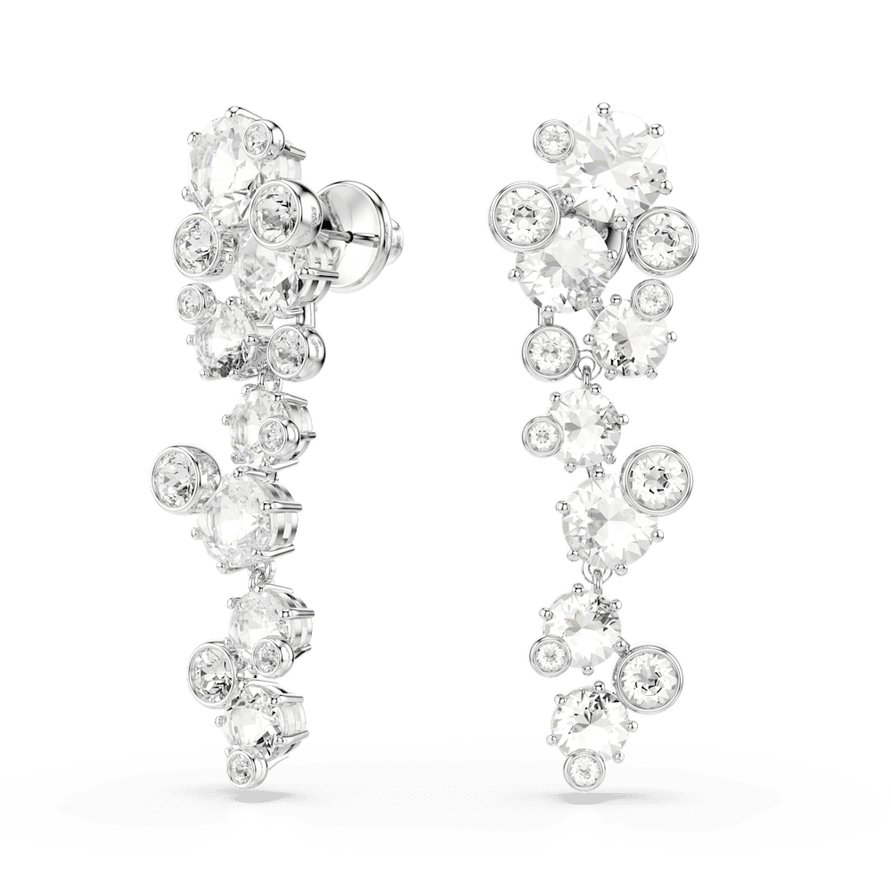Orecchini Pendenti Swarovski Constella Taglio misto Bianchi Placcato Rodio