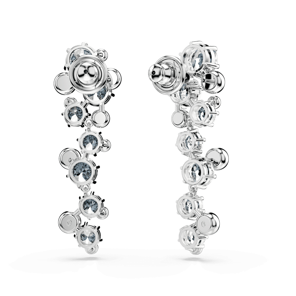 Orecchini Pendenti Swarovski Constella Taglio misto Bianchi Placcato Rodio