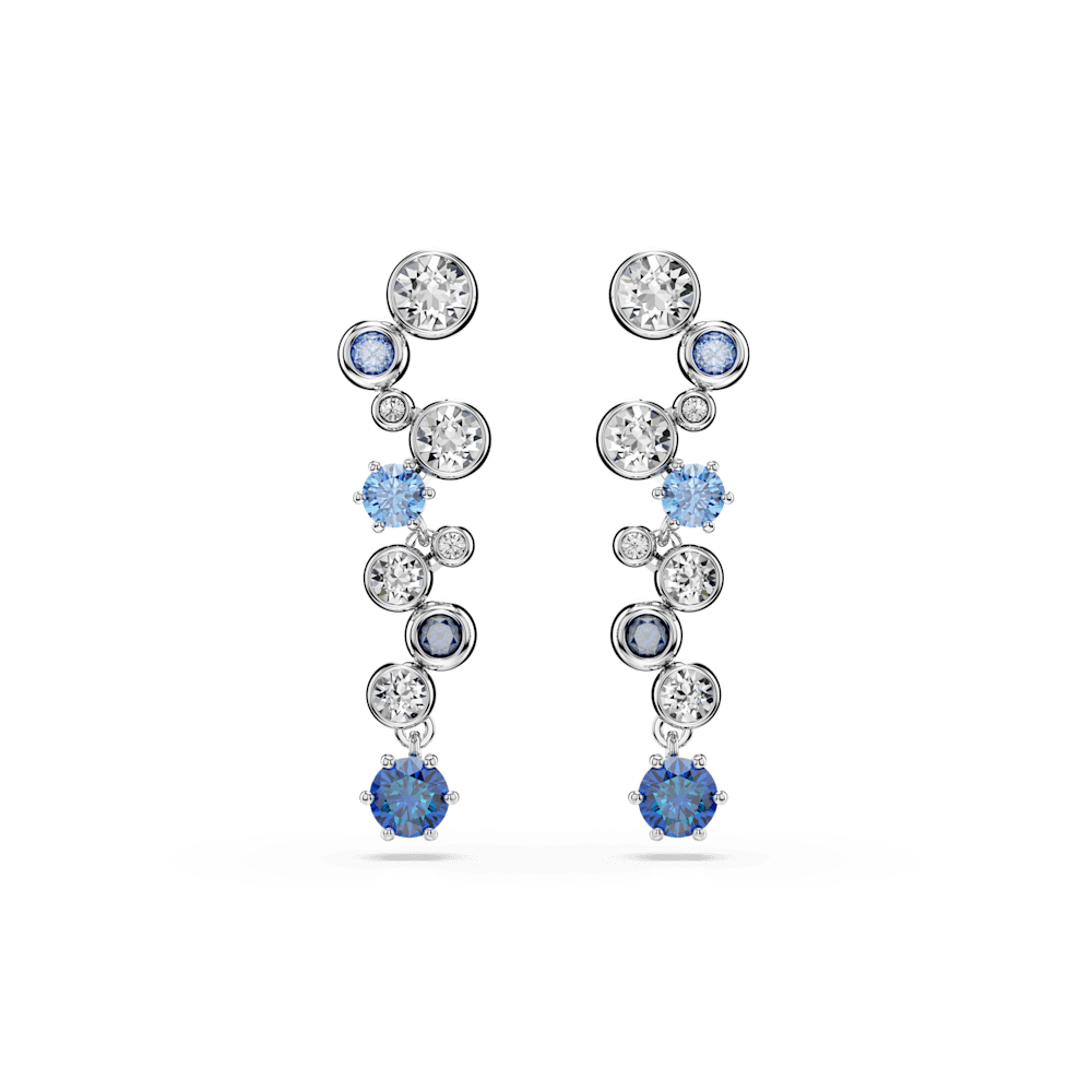 Orecchini Pendenti Swarovski Constella Taglio misto Blu Placcato Rodio