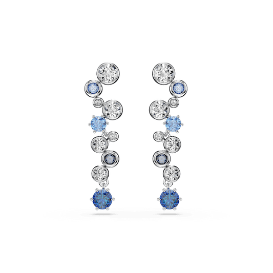 Orecchini Pendenti Swarovski Constella Taglio misto Blu Placcato Rodio