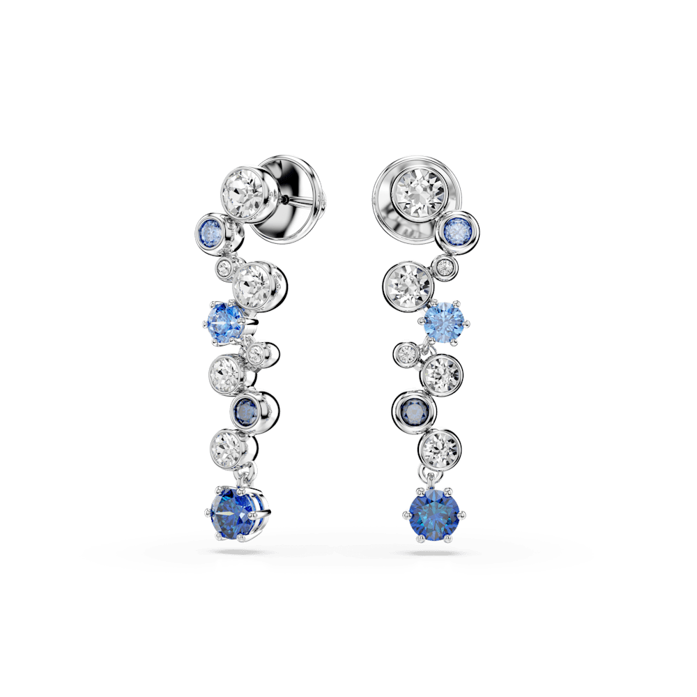 Orecchini Pendenti Swarovski Constella Taglio misto Blu Placcato Rodio