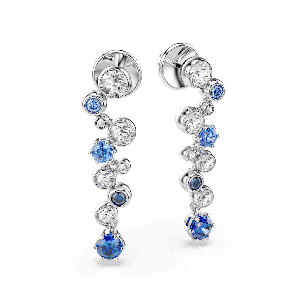 Orecchini Pendenti Swarovski Constella Taglio misto Blu Placcato Rodio