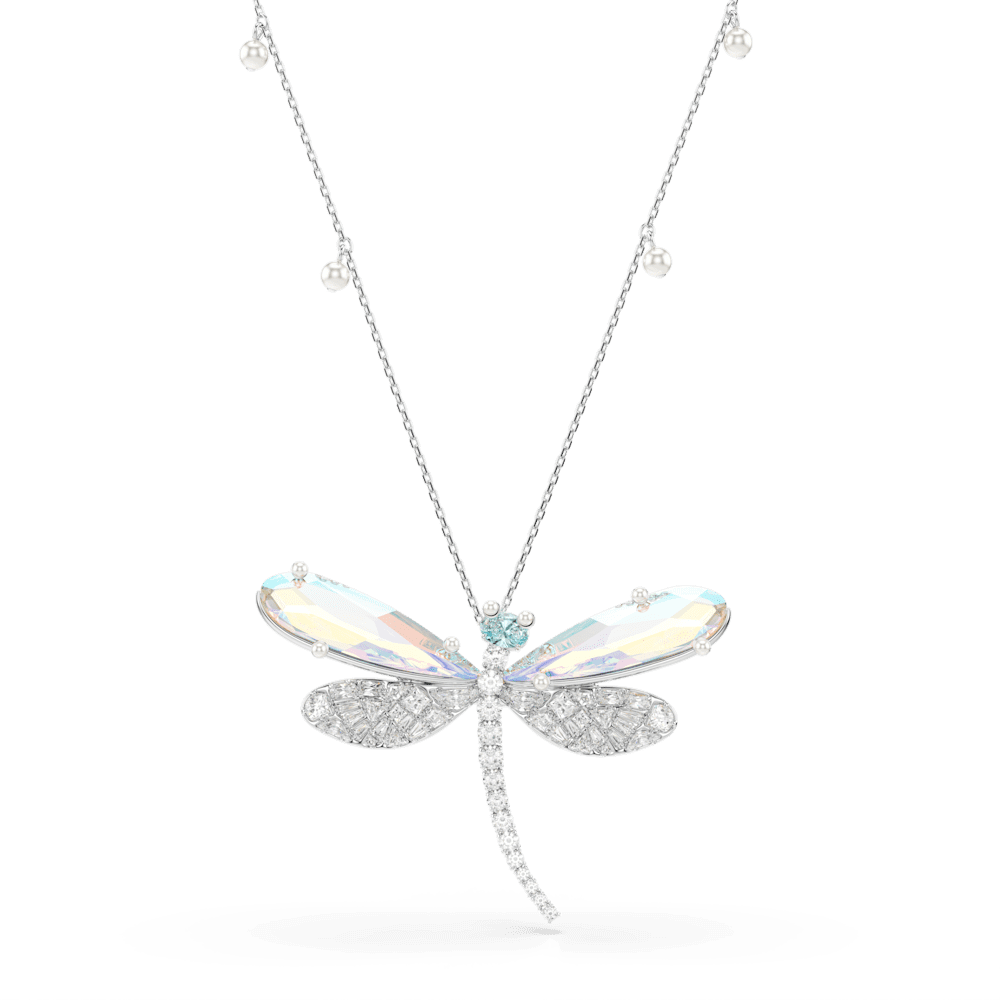 Pendente e Spilla Ariana Grande x Swarovski Crystal Pearl Libellula Placcato rodio