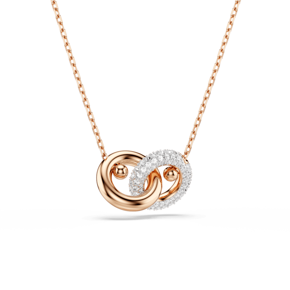 Pendente Swarovski Dextera, Taglio Round, Bianco, Finitura oro rosa 18K