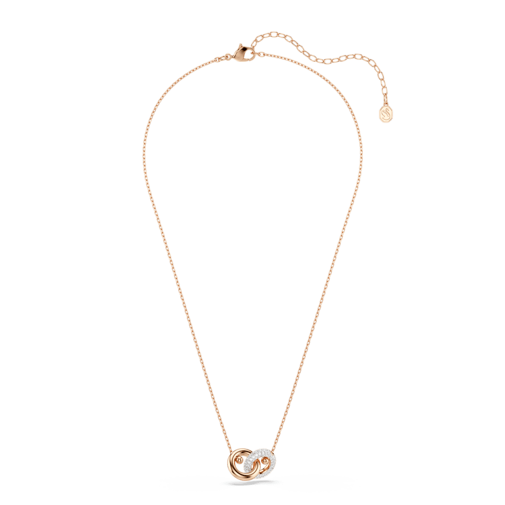 Pendente Swarovski Dextera, Taglio Round, Bianco, Finitura oro rosa 18K