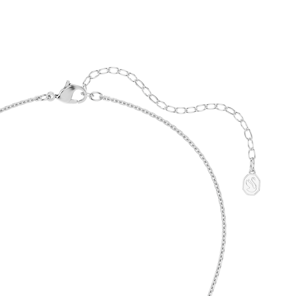 Collana con Pendente Swarovski Sublima Taglio Round Bianco Placcato Rodio