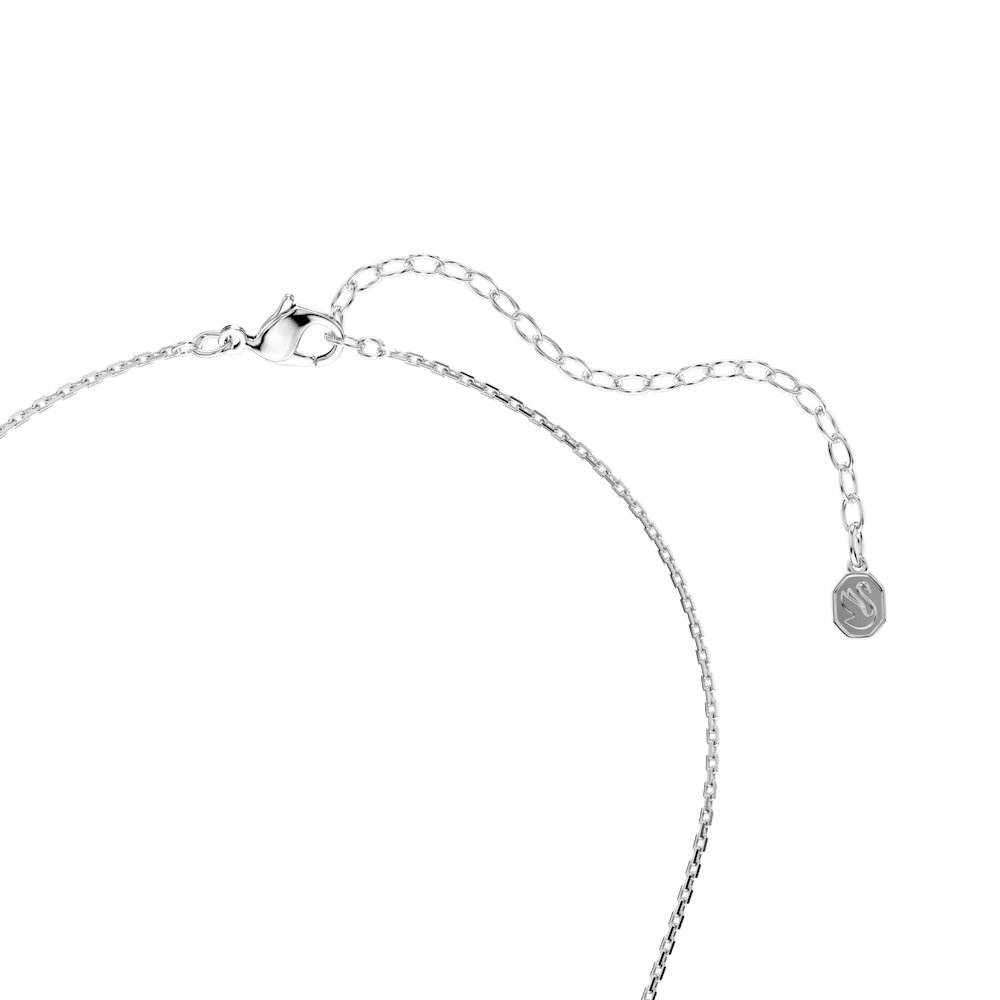 Collana Swarovski Constella, Taglio Round, Dancing stone, Bianco, Placcato rodio