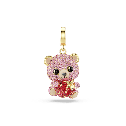 Charm Swarovski Idyllia Orsetto Rosa Finitura oro 18 Kt