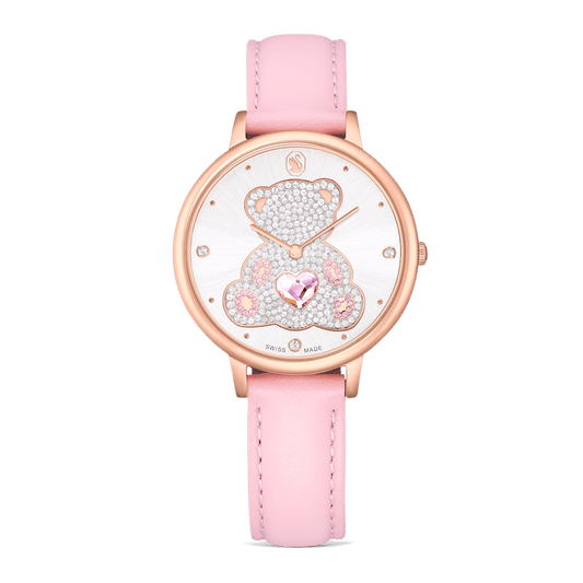 Orologio Swarovski Teddy Cinturino in pelle Rosa Finitura Pvd Oro Rosa