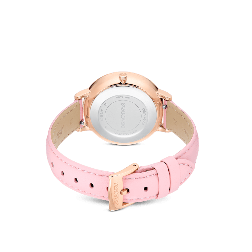 Orologio Swarovski Teddy Cinturino in pelle Rosa Finitura Pvd Oro Rosa