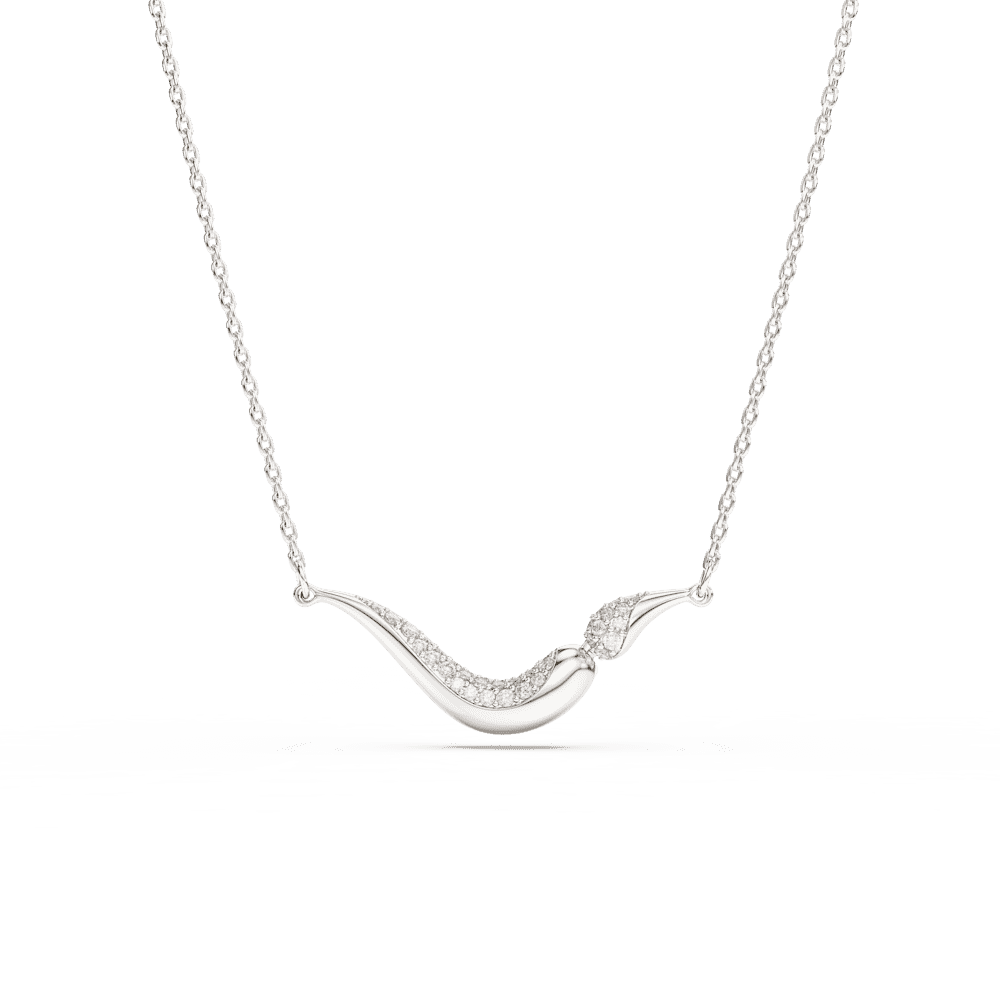 Collana Pendente Swarovski Classica, Taglio Round, Bianco, Argento Sterling