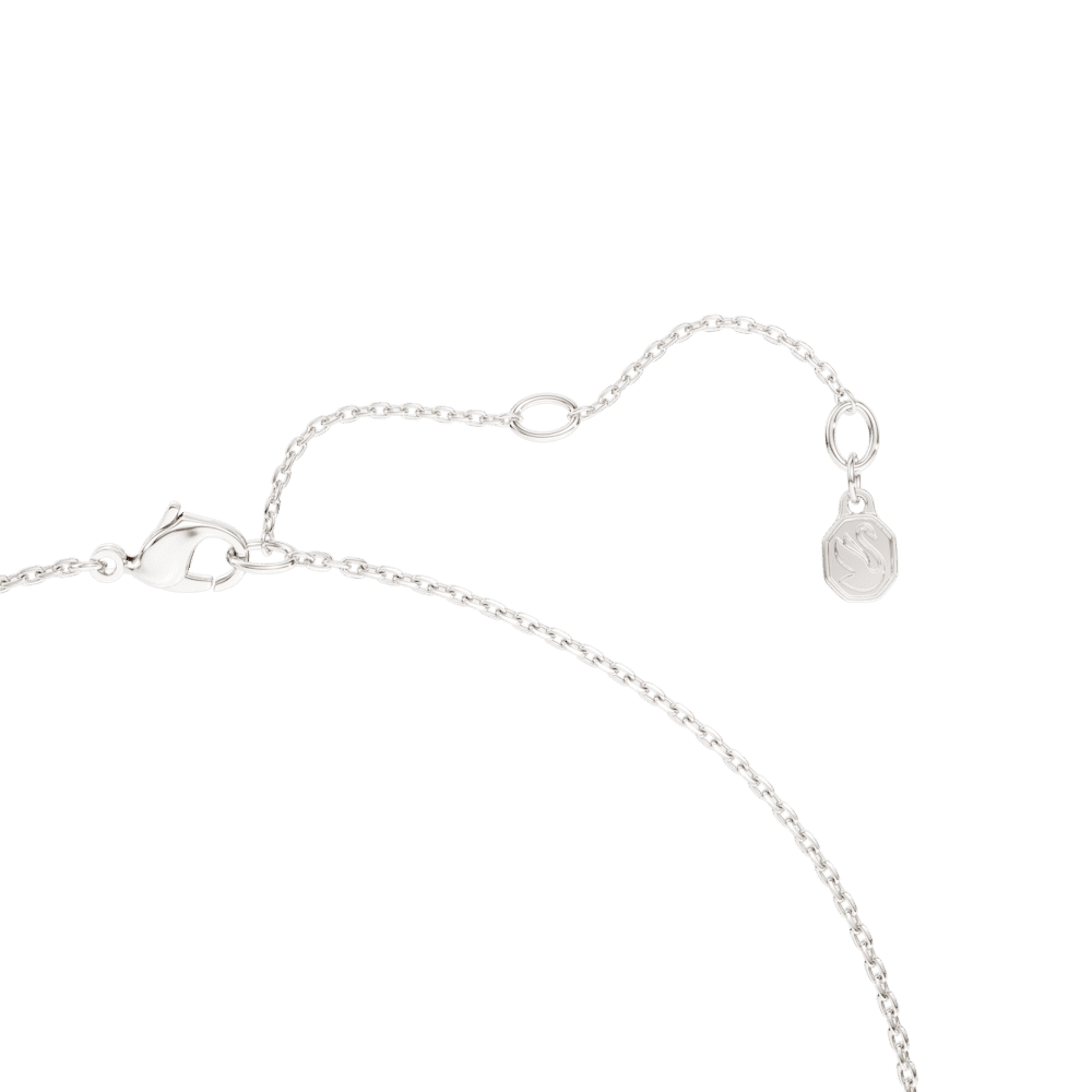Collana Pendente Swarovski Classica, Taglio Round, Bianco, Argento Sterling