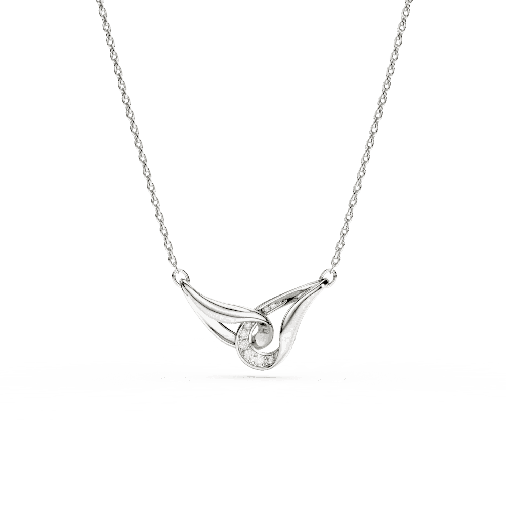 Collana Pendente Swarovski Classica, Taglio Round, Concatenato, Bianco, Argento Sterling