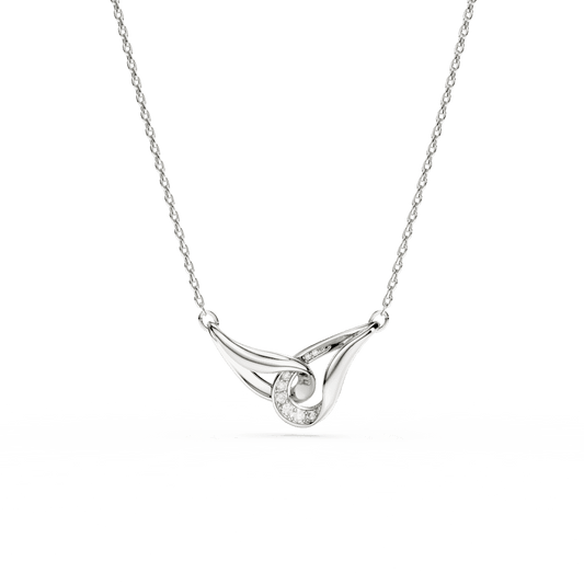 Collana Pendente Swarovski Classica, Taglio Round, Concatenato, Bianco, Argento Sterling