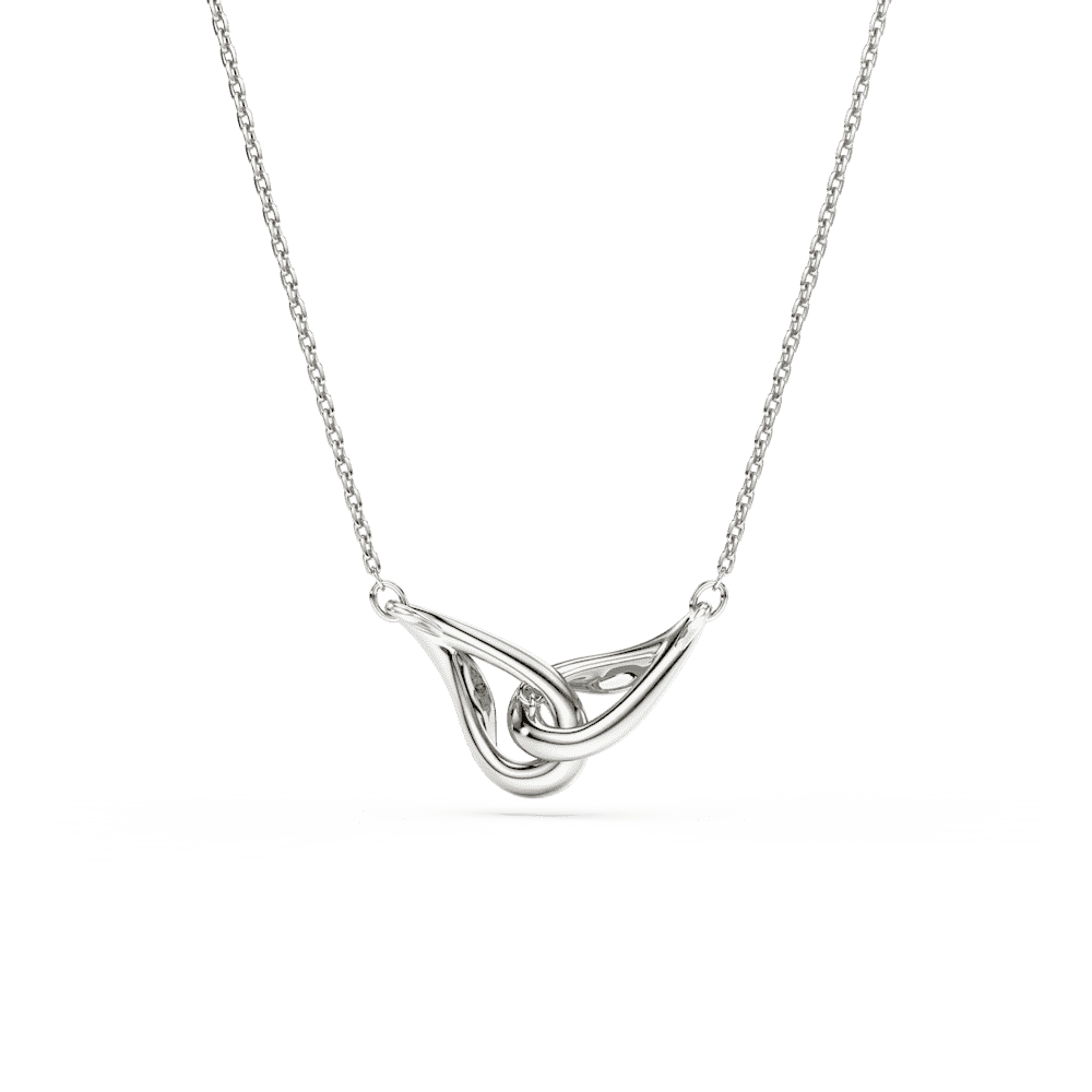 Collana Pendente Swarovski Classica, Taglio Round, Concatenato, Bianco, Argento Sterling