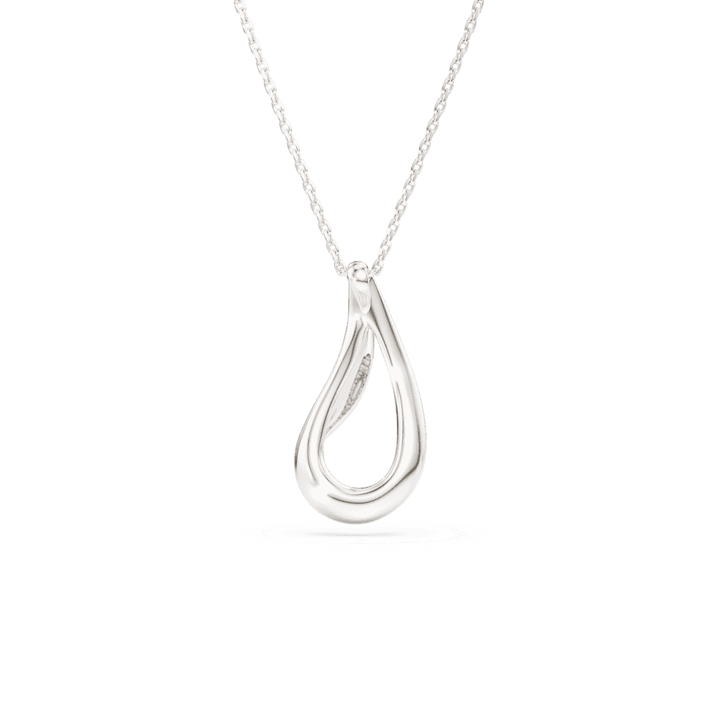 Collana Pendente Swarovski Classica, Taglio Round, Lungo, Bianco, Argento Sterling