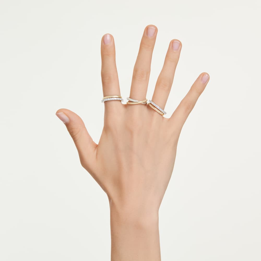 Anello cocktail Swarovski Hyperbola, Taglio Round, Bianco, Mix di finiture - Misura 55