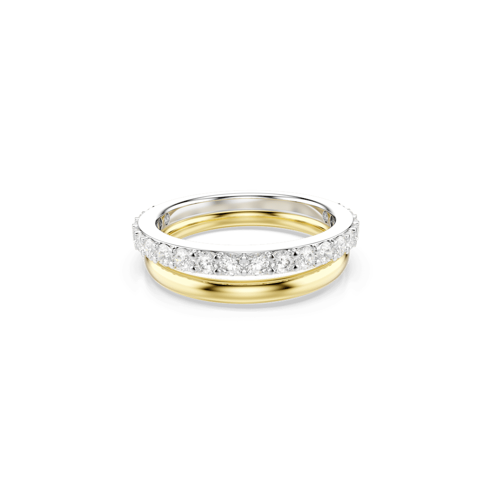 Anello cocktail Swarovski Hyperbola, Taglio Round, Bianco, Mix di finiture - Misura 55