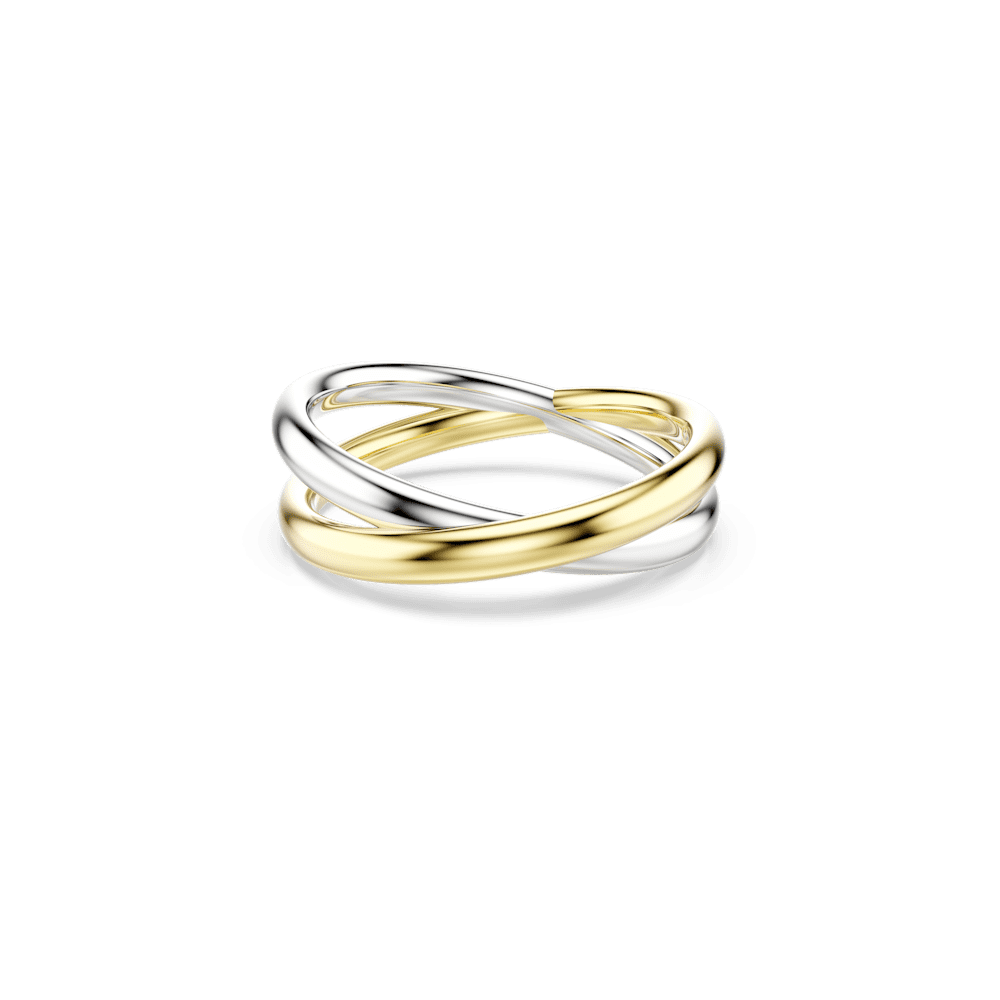 Anello cocktail Swarovski Hyperbola, Taglio Round, Bianco, Mix di finiture - Misura 55