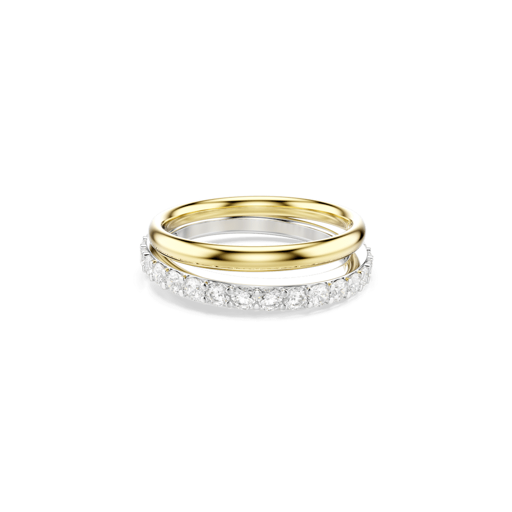 Anello cocktail Swarovski Hyperbola, Taglio Round, Bianco, Mix di finiture - Misura 55
