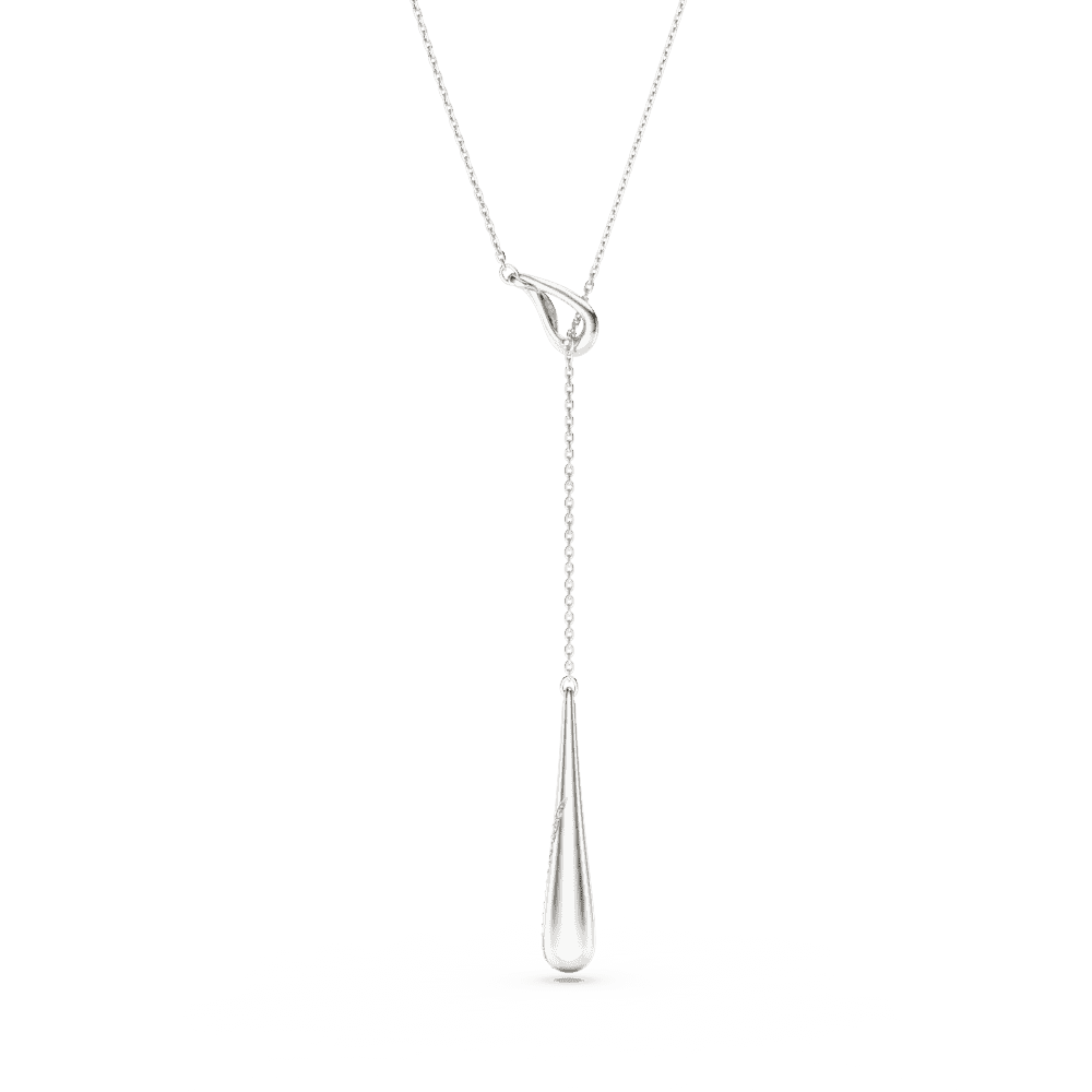 Collana Pendente a Y Swarovski Classica, Taglio Round, Bianco, Argento Sterling
