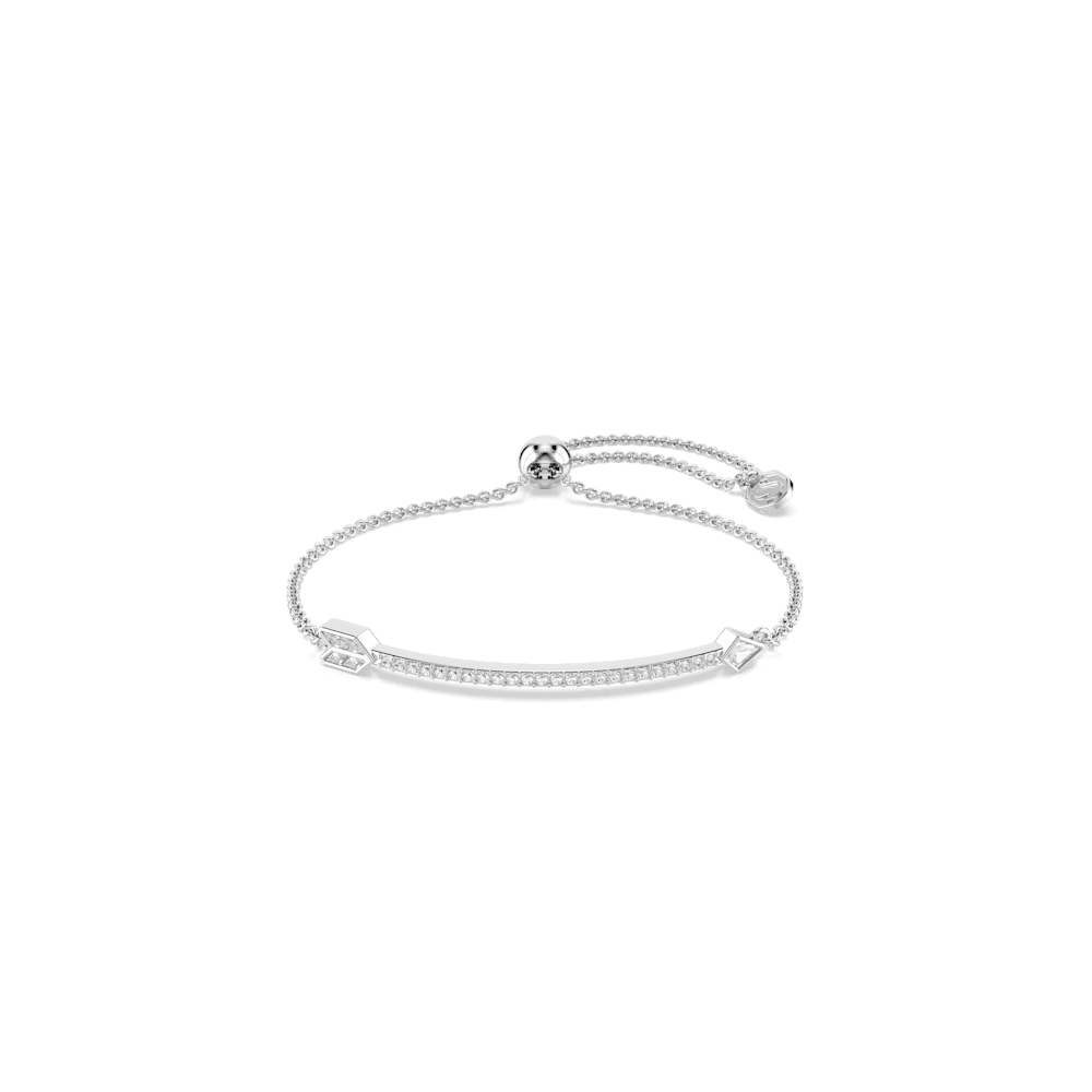 Braccialetto Swarovski Idyllia, Taglio misto, Freccia, Bianco, Placcato rodio