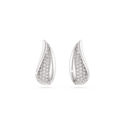Orecchini pendenti Swarovski Classica, Taglio Round, Bianchi, Argento Sterling
