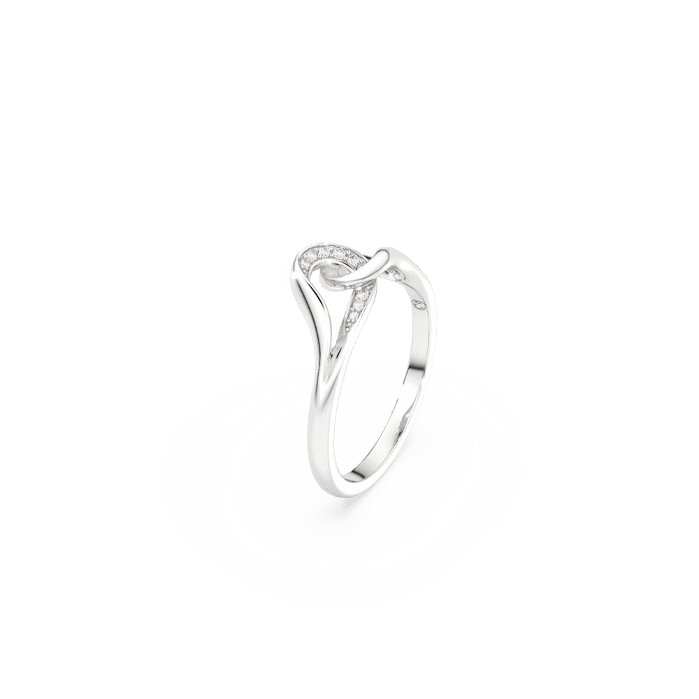 Anello Swarovski Classica, Taglio Round, Concatenato, Bianco, Argento Sterling - Misura 52