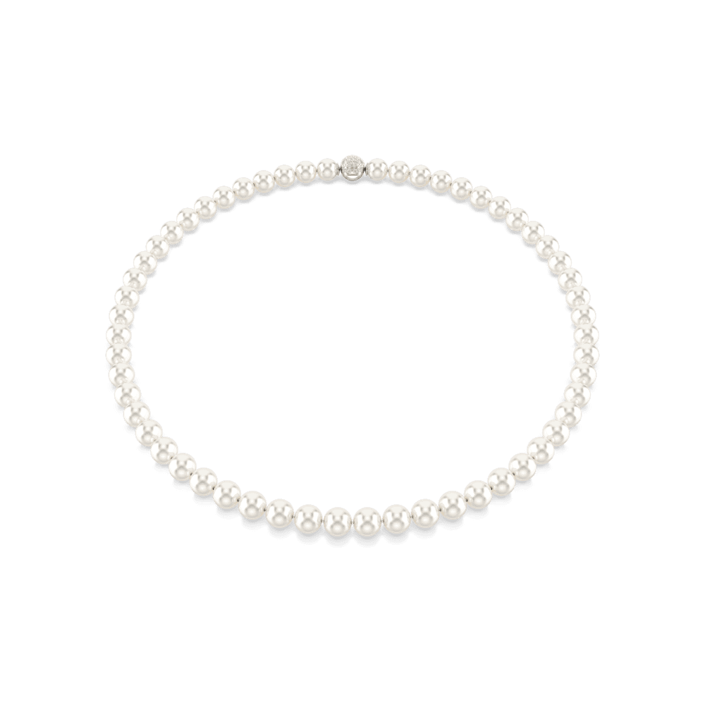 Collana Swarovski Matrix, Crystal Pearl, Bianca, Placcato rodio