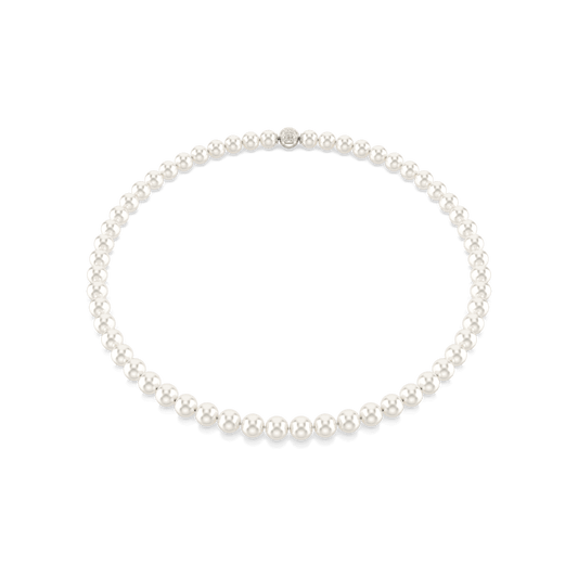 Collana Swarovski Matrix, Crystal Pearl, Bianca, Placcato rodio