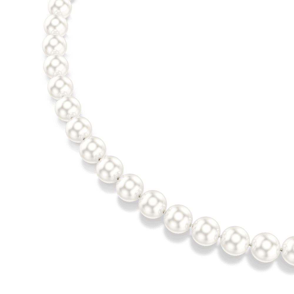 Collana Swarovski Matrix, Crystal Pearl, Bianca, Placcato rodio