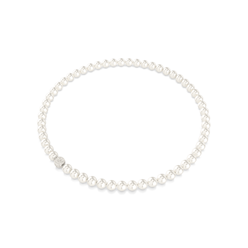 Collana Swarovski Matrix, Crystal Pearl, Bianca, Placcato rodio