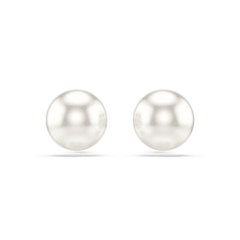 Orecchini a lobo Swarovski Matrix, Crystal Pearl, Bianchi, Placcato rodio