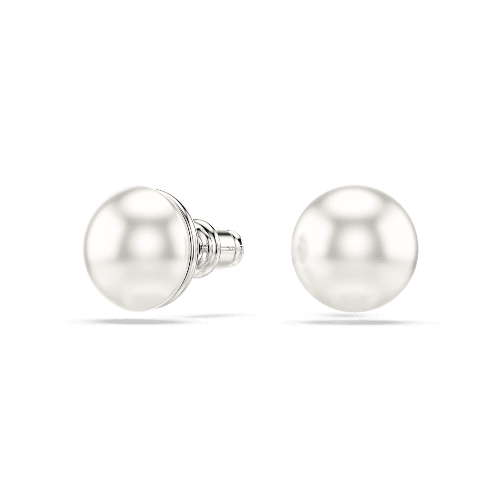 Orecchini a lobo Swarovski Matrix, Crystal Pearl, Bianchi, Placcato rodio