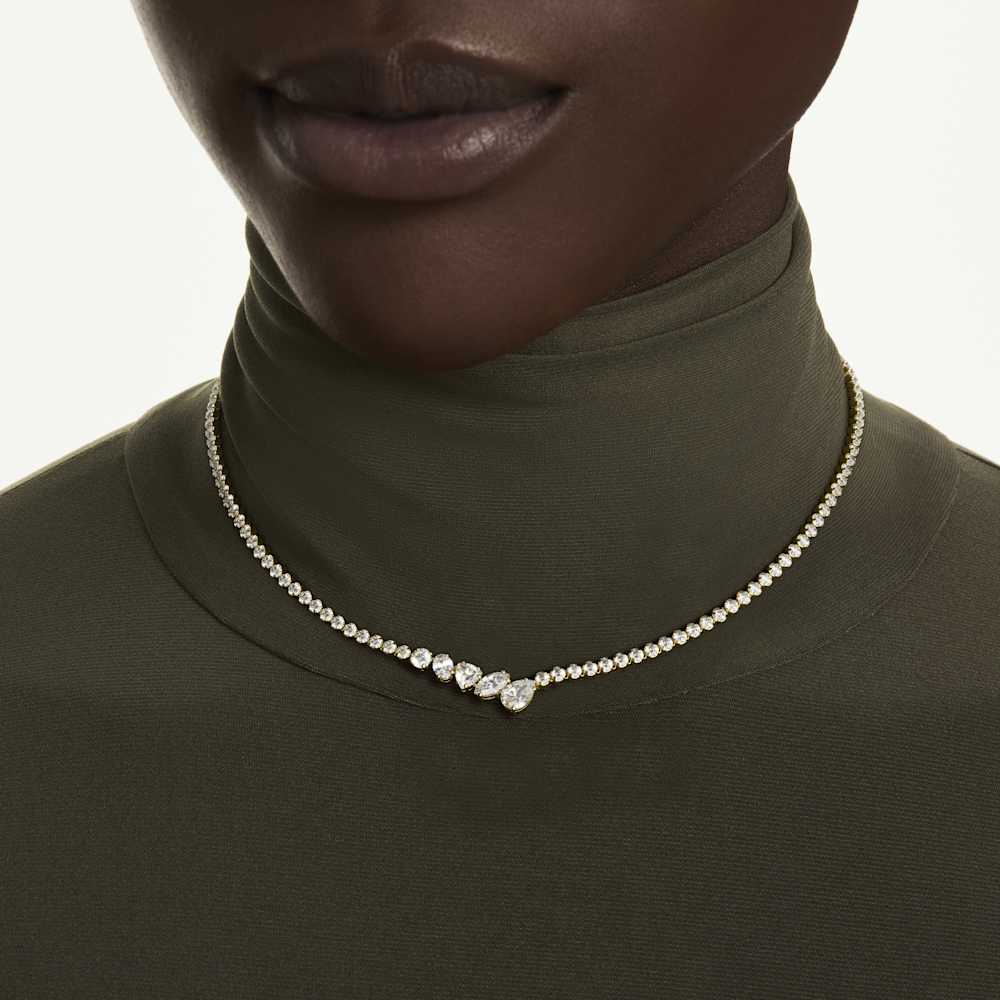 Collana Swarovski Mesmera Taglio misto Bianca Finitura oro 18 Kt
