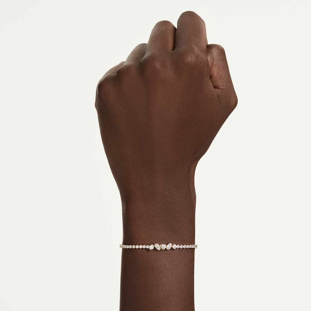 Bracciale Swarovski Mesmera Taglio misto Bianco Finitura oro 18 Kt