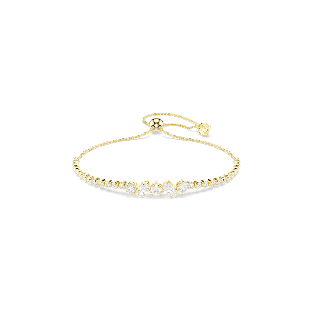 Bracciale Swarovski Mesmera Taglio misto Bianco Finitura oro 18 Kt