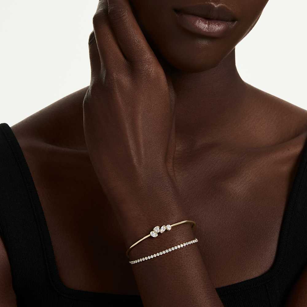Bracciale Swarovski Mesmera Taglio misto Bianco Finitura oro 18 Kt