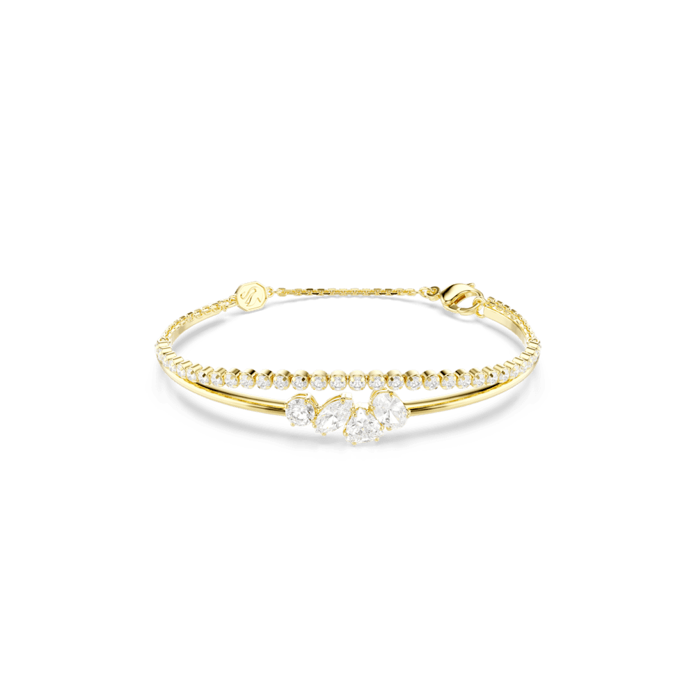 Bracciale Swarovski Mesmera Taglio misto Bianco Finitura oro 18 Kt