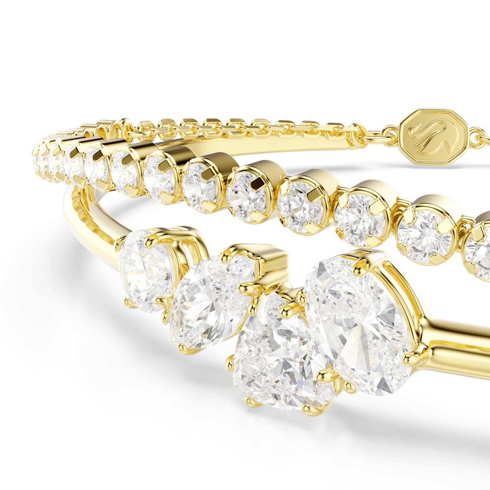 Bracciale Swarovski Mesmera Taglio misto Bianco Finitura oro 18 Kt