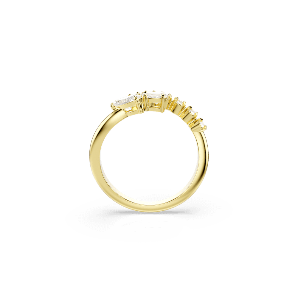 Anello Swarovski aperto Mesmera Taglio misto Bianco Finitura oro 18 Kt - Misura 52