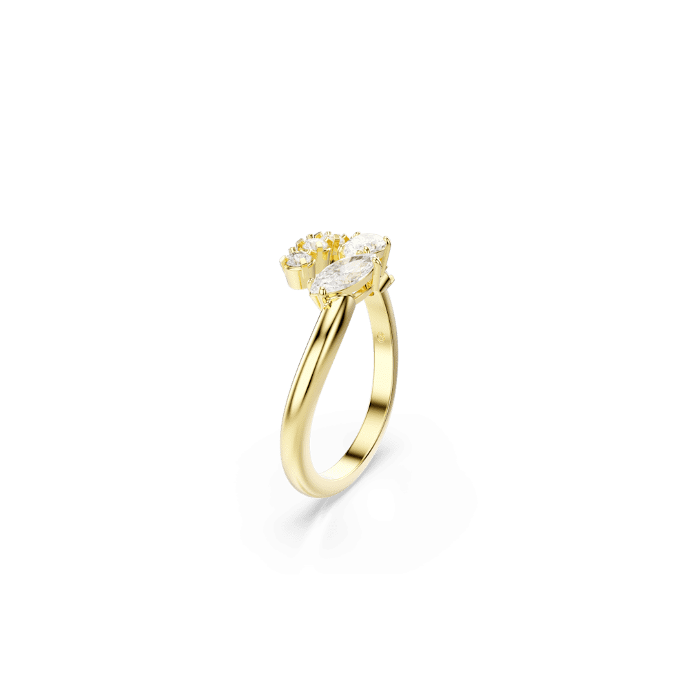 Anello Swarovski aperto Mesmera Taglio misto Bianco Finitura oro 18 Kt - Misura 60