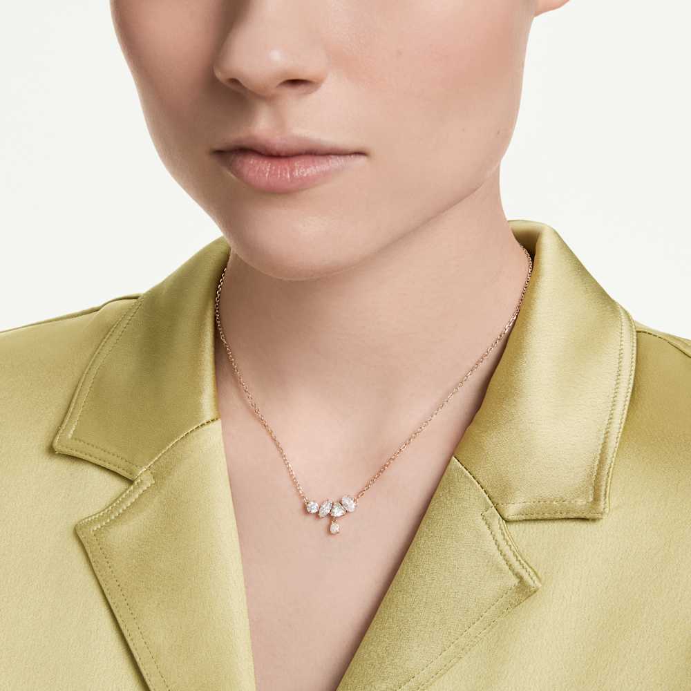 Collana Swarovski Mesmera Taglio misto Bianca Finitura Oro Rosa 18 Kt