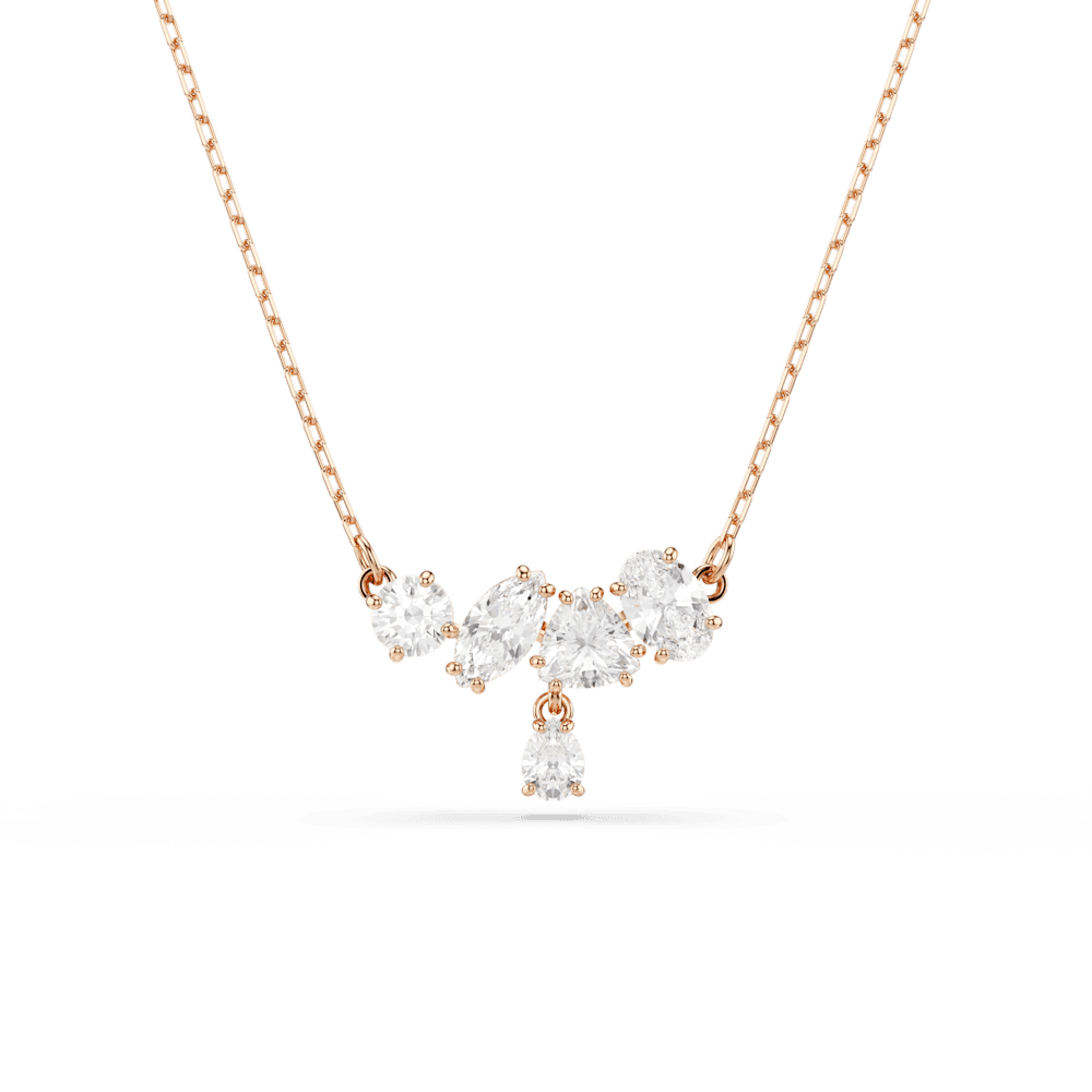Collana Swarovski Mesmera Taglio misto Bianca Finitura Oro Rosa 18 Kt