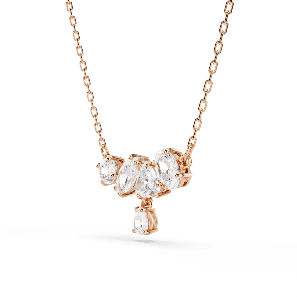 Collana Swarovski Mesmera Taglio misto Bianca Finitura Oro Rosa 18 Kt