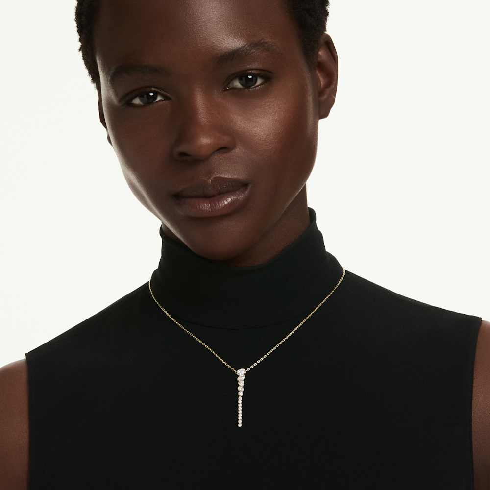 Collana a Y Swarovski Mesmera Taglio misto Bianco Finitura oro 18 Kt