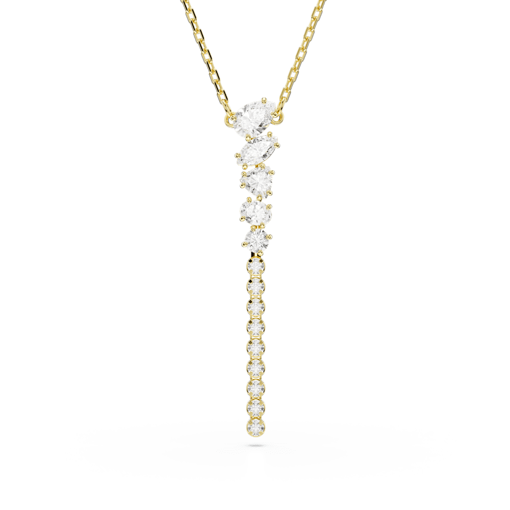 Collana a Y Swarovski Mesmera Taglio misto Bianco Finitura oro 18 Kt